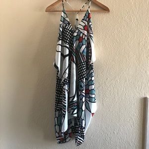 Olivaceous Geometric Halter Mini Dress- Medium EUC